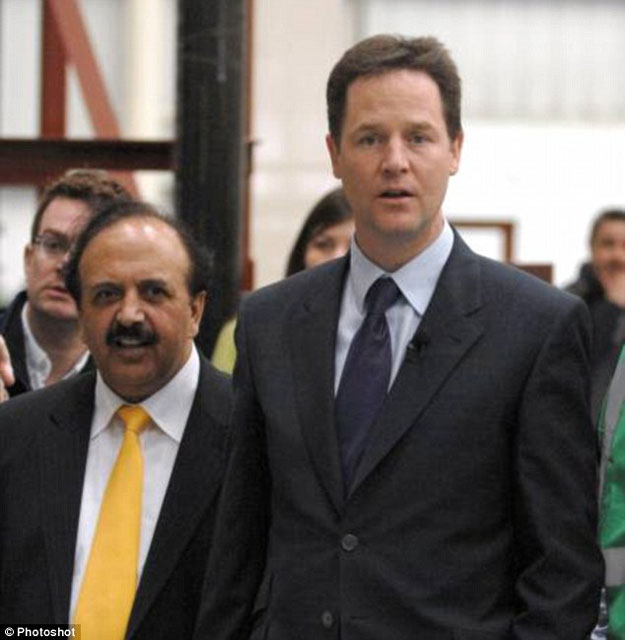 lord hussain pictured with deputy prime minister nick clegg photo daily mail