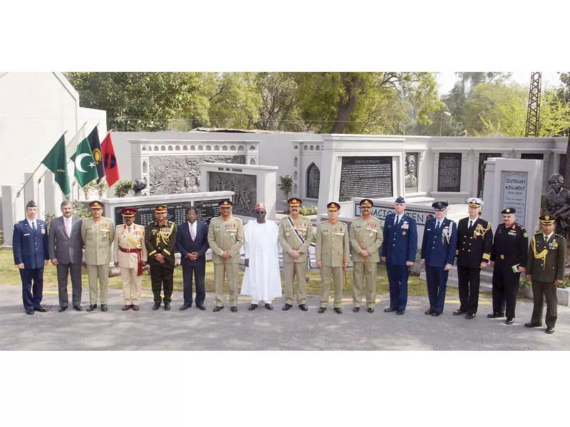 army chief gen raheel sharif photographed with guests and senior officers during centenary celebrations of 10 infantry division in lahore on monday photo app army chief gen raheel sharif photographed with guests and senior officers during centenary celebrations of 10 infantry division in lahore on monday photo app