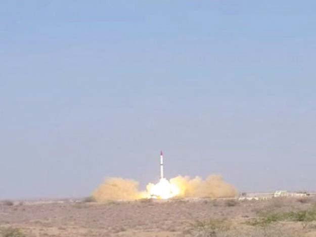 screen grab of shaheen iii test launch