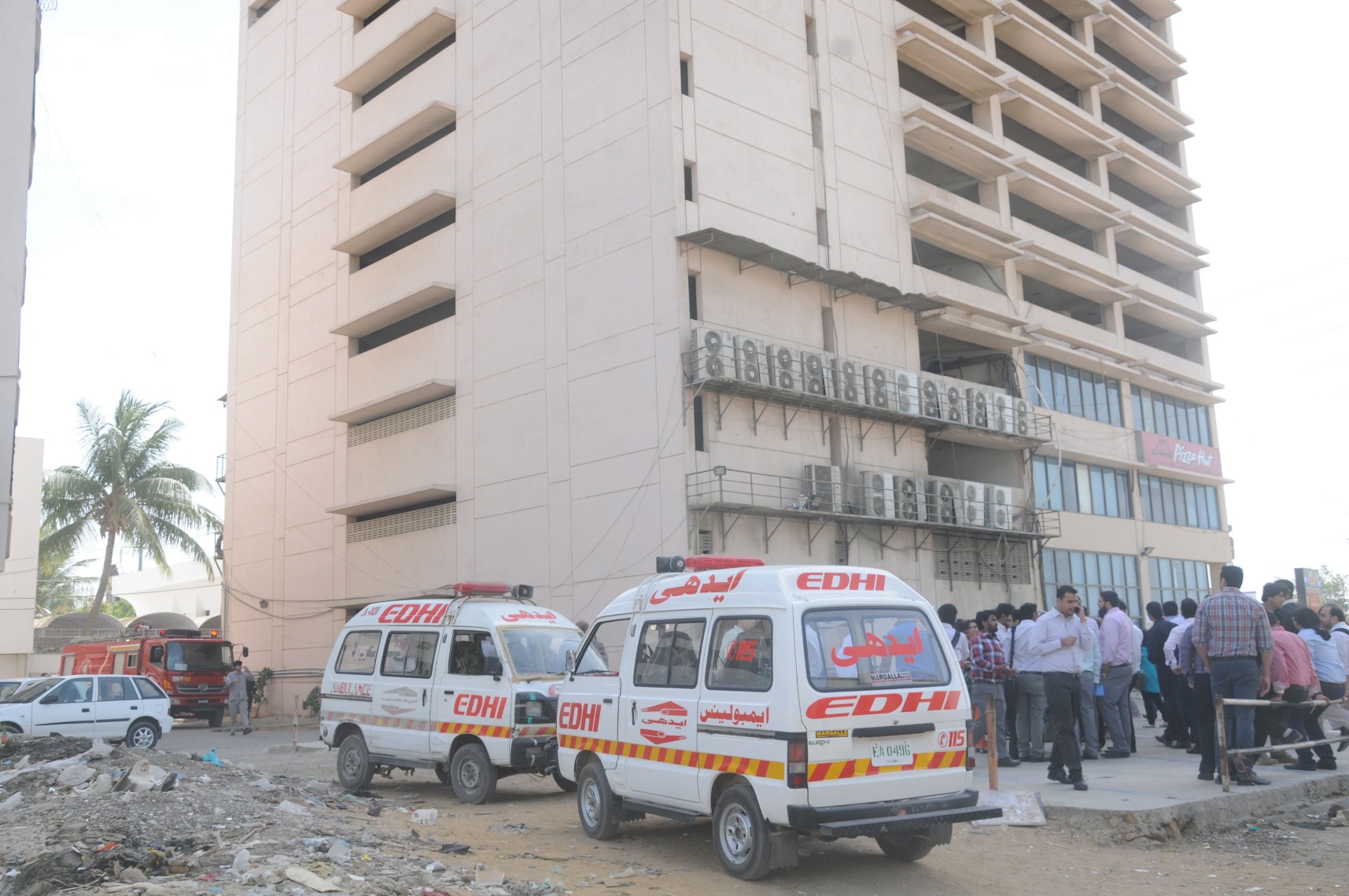 an air conditioner fixed on the floor caught fire due to a technical fault photo mohammad noman express