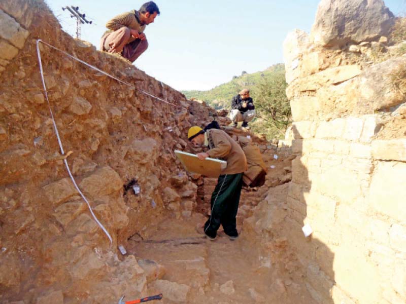 excavation under way in bhamala haripur photo courtesy k p directorate of archaeology and museums