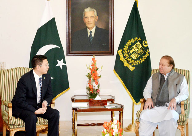 china gezhouba group investment holding company 039 s chief financial officer mr lin xiaodan called on prime minister nawaz sharif in islamabad on friday photo pid