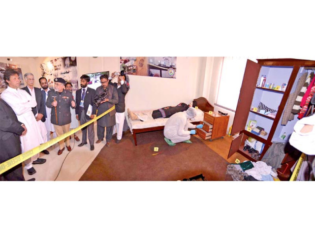 pti chairman imran khan and cm pervez khattak view a crime scene demo at school of investigation in hayatabad photo courtesy press secretary k p cm pti chairman imran khan and cm pervez khattak view a crime scene demo at school of investigation in hayatabad photo courtesy press secretary k p cm