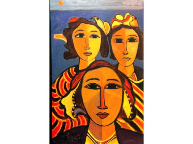 a bright and inventive painting on display at the gallery photo muhammad javaid express a bright and inventive painting on display at the gallery photo muhammad javaid express