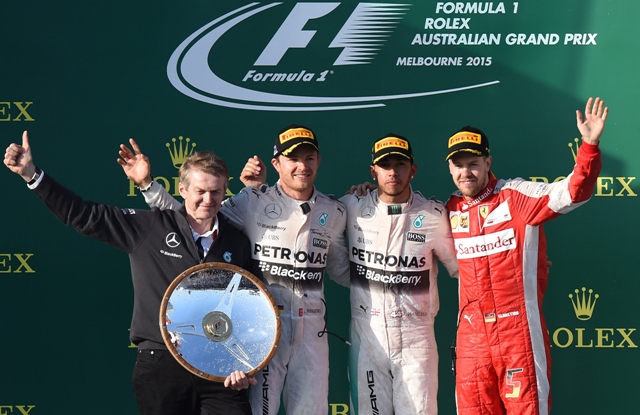 dominant two time world champion lewis hamilton started the season with style as he finished first at the australian grand prix after only 15 cars were present at the starting grid the lowest number for a year opener since 1963 photo afp