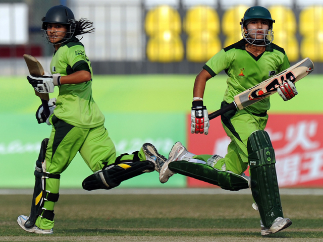 the first match of the series was won by pakistan courtesy of standout performances from bismah maroof and asmavia iqbal photo afp file