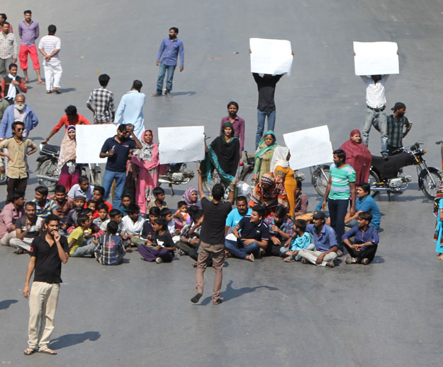 protests were held in karachi hyderabad jamshoro and sukkur photo ayesha saleem express