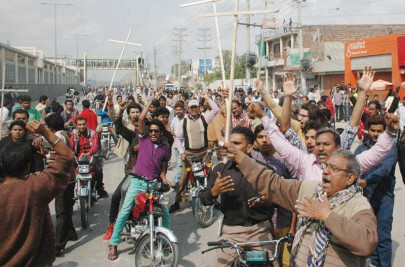 ugly scenes violent protest follows church attacks