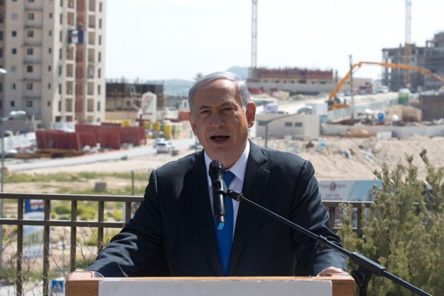 israeli prime minister and likud party 039 s candidate running for general elections benjamin netanyahu gives a statement to the press during his visit in har homa an israeli settlement neighbourhood of annexed east jerusalem on march 16 2015 photo afp