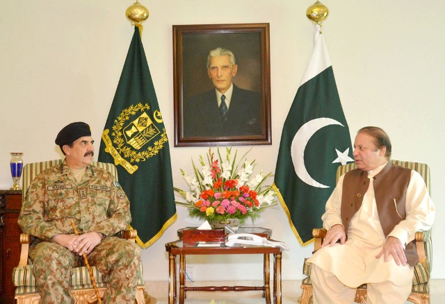 pm nawaz is expected to meet army chief soon review saulat mirza 039 s statement say sources photo pid gov pk