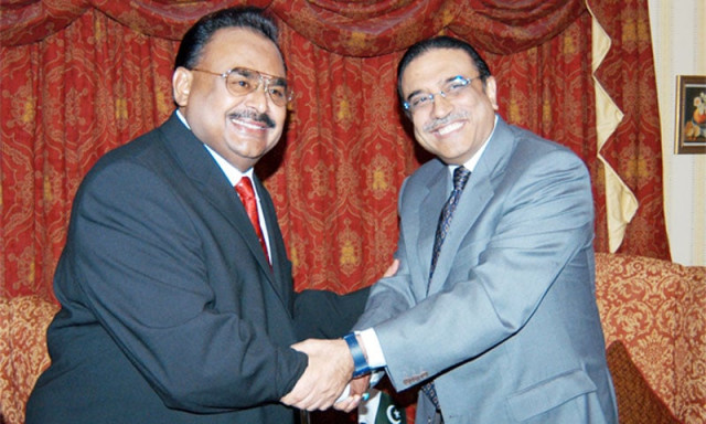 mqm chief altaf hussain meets ppp co chairperson asif zardari photo mqm mqm chief altaf hussain meets ppp co chairperson asif zardari photo mqm