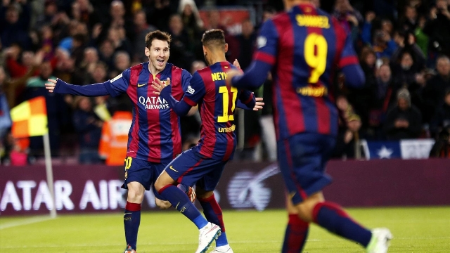 colossal figures messi suarez and neymar have racked up a massive return of 82 goals and 47 assists between them so far in this campaign and would look to carry this form in the game against real madrid photo reuters