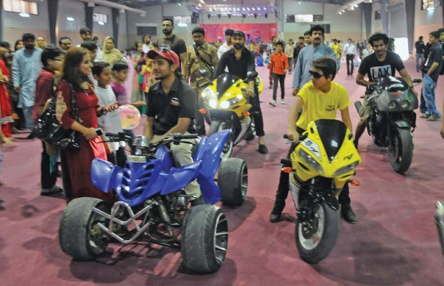 karachi bikers stole the interest of young boys with more than 30 sports bikes at display photo athar khan express karachi bikers stole the interest of young boys with more than 30 sports bikes at display photo athar khan express