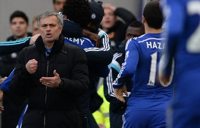 chelsea 039 s french striker loic remy 2nd l celebrates as chelsea 039 s portuguese manager jose mourinho l reacts after remy scores their third goal during the english premier league football match between hull city and chelsea at the kc stadium in kingston upon hull north east england on march 22 2015 photo afp chelsea 039 s french striker loic remy 2nd l celebrates as chelsea 039 s portuguese manager jose mourinho l reacts after remy scores their third goal during the english premier league football match between hull city and chelsea at the kc stadium in kingston upon hull north east england on march 22 2015 photo afp