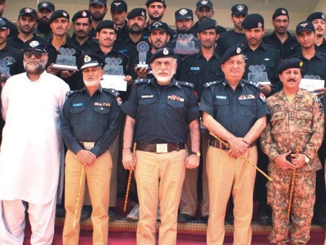 recruits pass out of police training school mansehra after six month training photo inp file