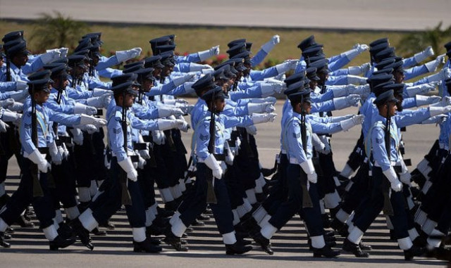 pakistan air force troops march during the pakistan day military parade in islamabad on march 23 2015 photo afp pakistan air force troops march during the pakistan day military parade in islamabad on march 23 2015 photo afp