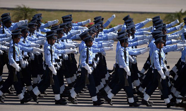 pakistan air force troops march during the pakistan day military parade in islamabad on march 23 2015 photo afp