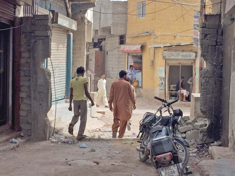 essa nagri residents lost one of the seven walls they had built to protect themselves from street crimes photo express