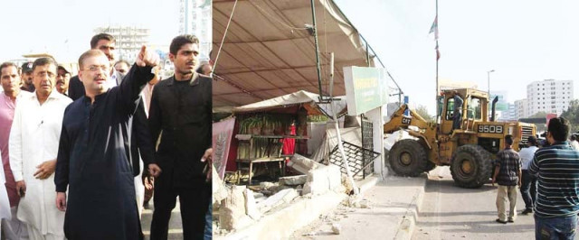 sindh minister for local bodies sharjeel inaam memon oversees demolition of a marriage hall in karachi photo express sindh minister for local bodies sharjeel inaam memon oversees demolition of a marriage hall in karachi photo express