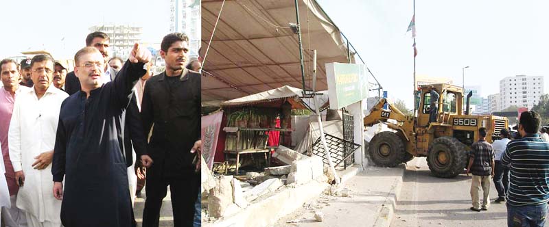 sindh minister for local bodies sharjeel inaam memon oversees demolition of a marriage hall in karachi photo express sindh minister for local bodies sharjeel inaam memon oversees demolition of a marriage hall in karachi photo express