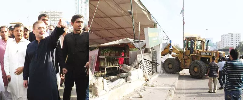 sindh minister for local bodies sharjeel inaam memon oversees demolition of a marriage hall in karachi photo express sindh minister for local bodies sharjeel inaam memon oversees demolition of a marriage hall in karachi photo express