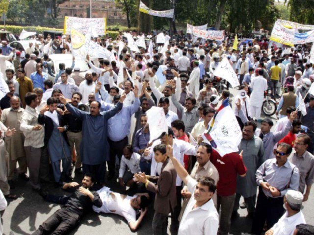 all pakistan clerks association apca members protest against the government photo abid nawaz express