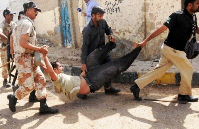 in this file photo ranger arrest suspect involved in a clash between two groups photo rashid ajmeri express