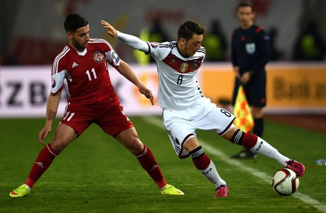 making amends after a shock defeat to poland and a home draw with ireland last october joachim loew s side made amends by defeating georgia 2 0 at the boris paichadze stadium photo afp
