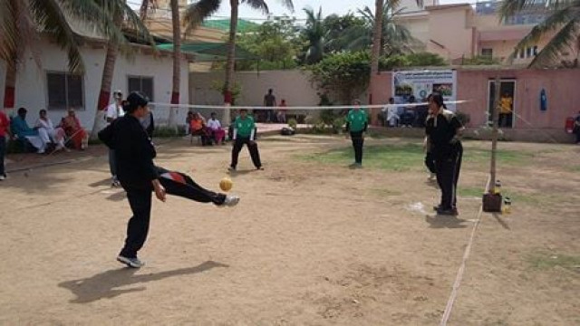 the hyderabad based hina who began as a high jump athlete decided to instead pursue a career in another sport hence began her venture into the lesser known sepaktakraw a south east asian game in 2009 photo courtesy sindh sepaktakraw association the hyderabad based hina who began as a high jump athlete decided to instead pursue a career in another sport hence began her venture into the lesser known sepaktakraw a south east asian game in 2009 photo courtesy sindh sepaktakraw association