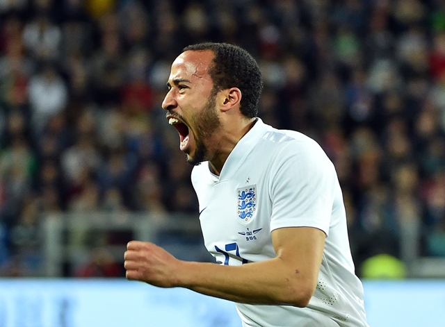 england 039 s midfielder andros townsend celebrates after scoring a goal during the friendly football match italy vs england at the juventus stadium photo file afp