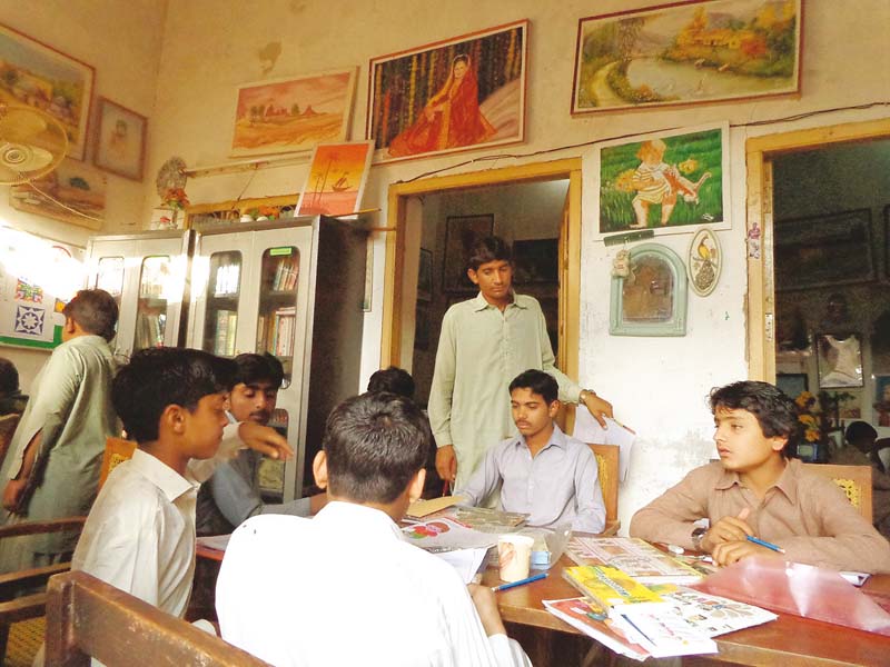 the gallery serves as a makeshift classroom for students interested in learning how to draw and paint photos courtesy sujag sansar organization