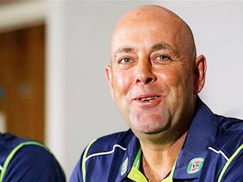 a file photo of darren lehmann addressing a press conference photo afp