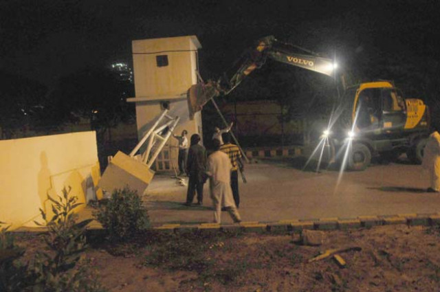 the barriers outside bilawal house have been removed photo mohammad noman express the barriers outside bilawal house have been removed photo mohammad noman express