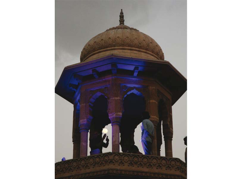 more than 100 led balloons were released in the open air on the count of three which lit up the sky above the gymkhana and surrounding areas photo athar khan express