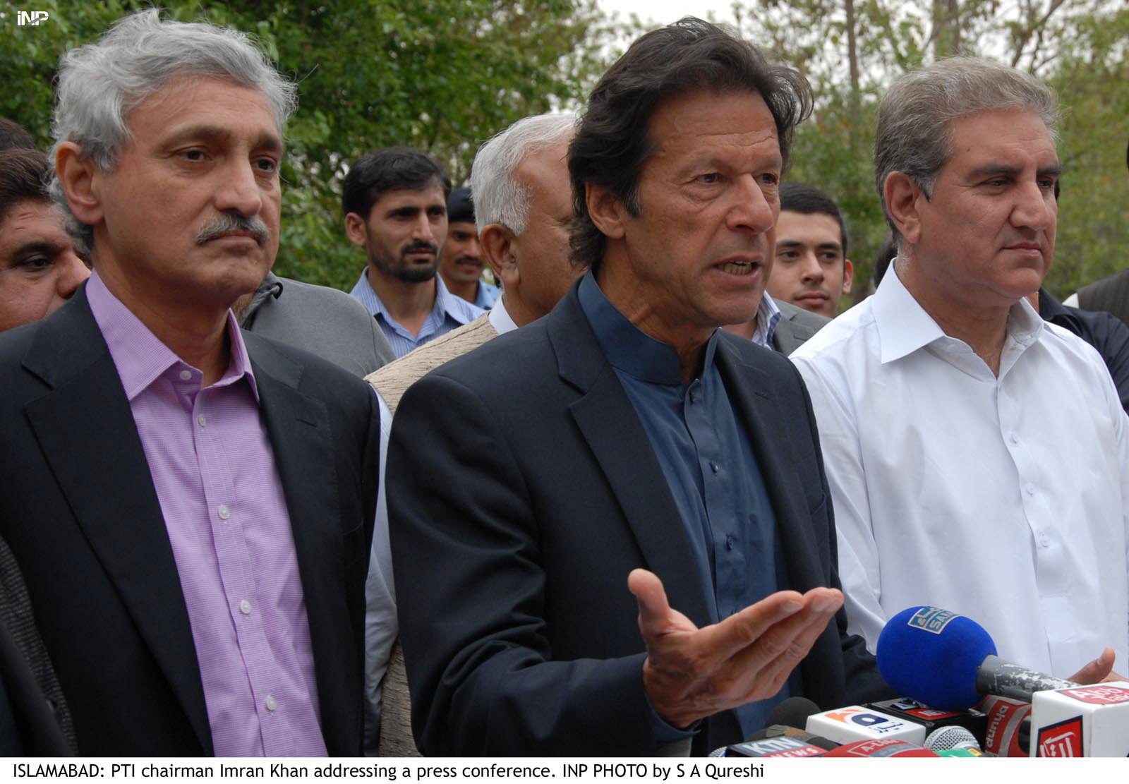 addressing the media at his hilltop residence in islamabad the pti chief said pakistan should act as a peacemaker instead of becoming a party in a crisis between two muslim states photo inp