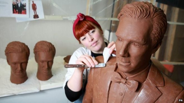 benedict cumberbatch gets his own chocolate sculpture photo bbc benedict cumberbatch gets his own chocolate sculpture photo bbc