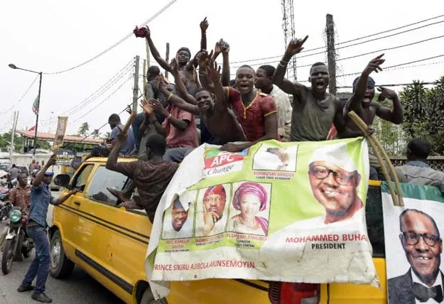 supporters of president elect muhammadu buhari celebrate his victory in lagos on april 1 2015 photo afp supporters of president elect muhammadu buhari celebrate his victory in lagos on april 1 2015 photo afp