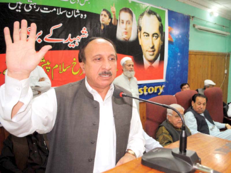 ppp leader syed ayub shah speaks at peshawar press club photo ppi