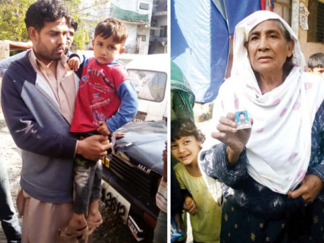 imran yousaf s mother holds out his picture r his brother amir masih holds his son l photo sehrish wasif express imran yousaf s mother holds out his picture r his brother amir masih holds his son l photo sehrish wasif express