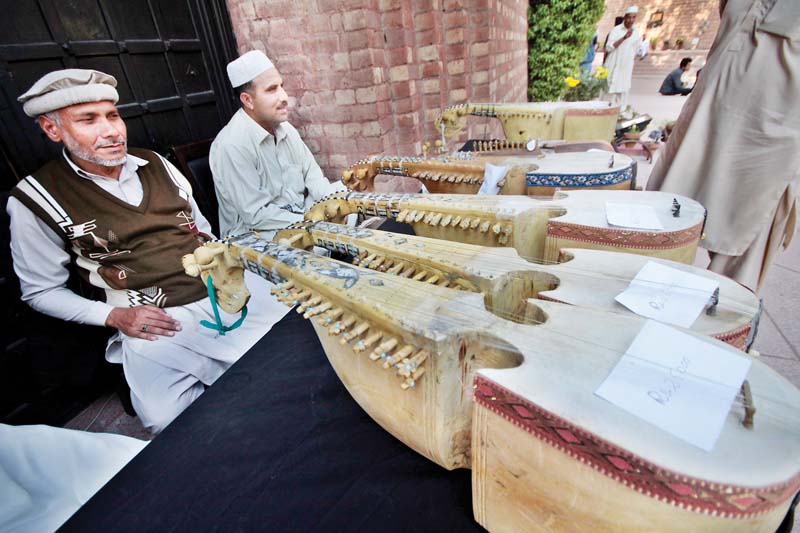 traditional instruments on display at alhamra the mall photo shafiq malik express