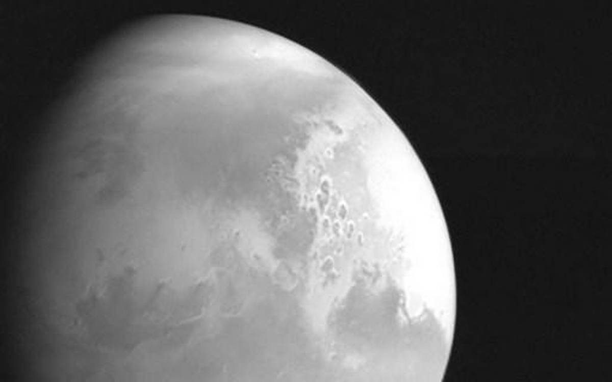 e first image of mars taken by china s tianwen 1 unmanned probe is seen in this handout image released by china national space administration cnsa february 5 2021 photo reuters