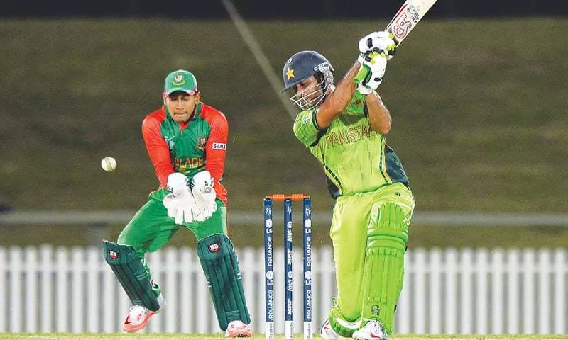 a file photo of sohaib maqsood playing a shot against bangladesh in the warm up match of the 2015 world cup photo afp a file photo of sohaib maqsood playing a shot against bangladesh in the warm up match of the 2015 world cup photo afp