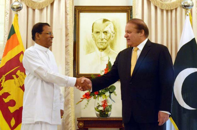 sri lankan president maithripala sirisena shaking hands with prime minister nawaz sharif photo pid sri lankan president maithripala sirisena shaking hands with prime minister nawaz sharif photo pid