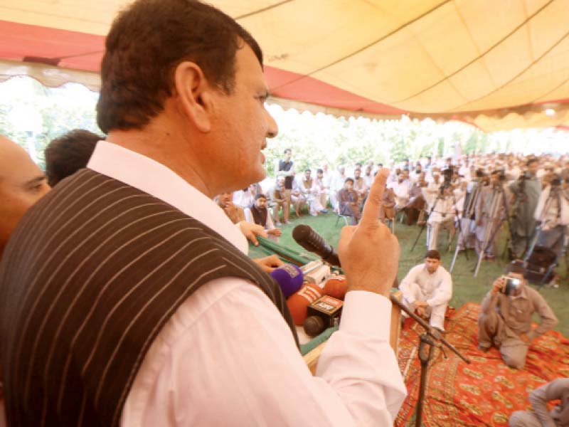 amir muqam addresses party workers with local government elections around the corner photo muhammad iqbal express