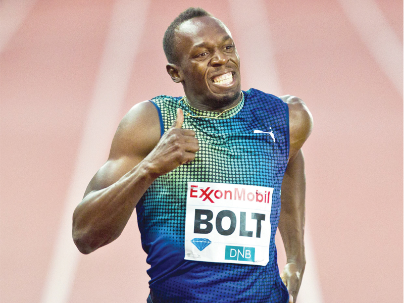 jamaican bolt will bid for a third 100m gold and a fourth 200m gold in succession in beijing photo afp