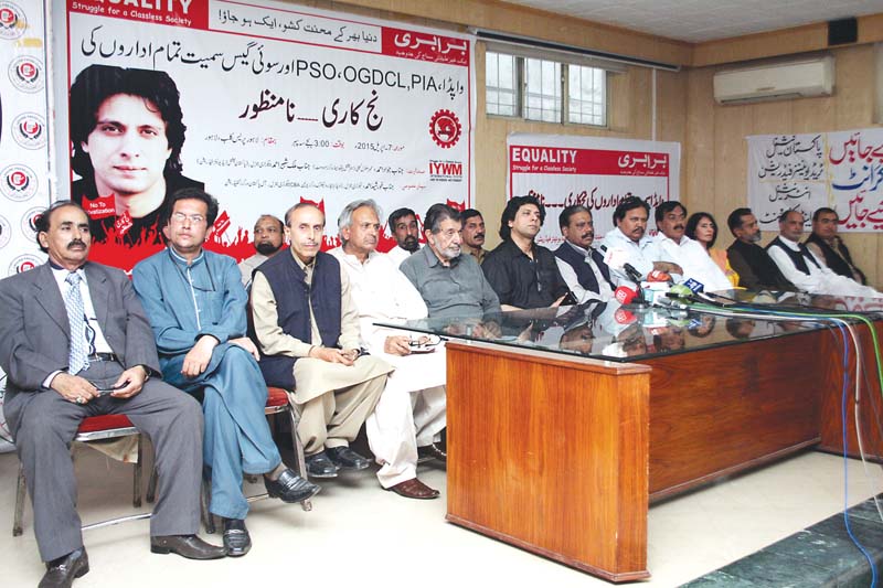 iywm president jawad ahmed addresses journalists at the media talk photo abid nawaz express