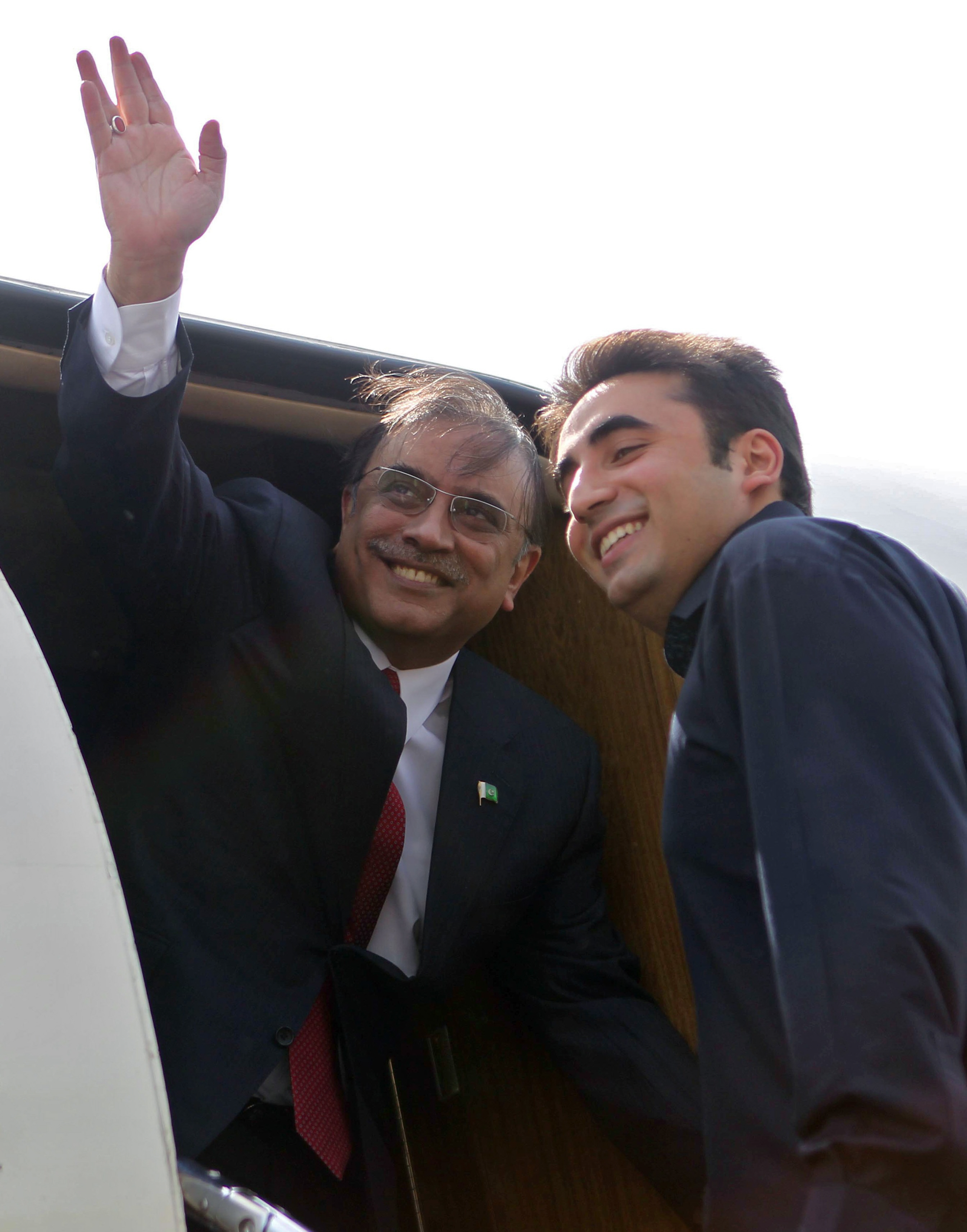 former president asif ali zardari l and ppp patron in chief bilawal bhutto zardari r photo reuters