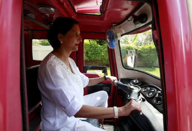 zar aslam president of pakistan 039 s non profit environment protection fund drives a pink rickshaw in lahore april 8 2015 photo reuters