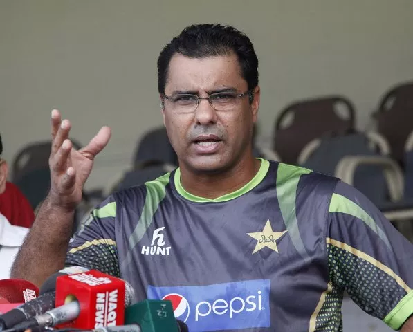 a file photo of waqar younis addressing the media photo pcb a file photo of waqar younis addressing the media photo pcb