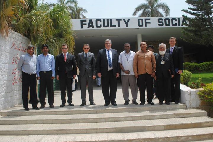 russian ambassador to pakistan he alexey y dedov addresses session at karachi university photo karachi university